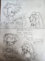 Amy Rose tummy growling (+Cream)