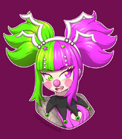 [Commission] Clown Cinders headshot SKEB