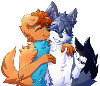 A cute kiss on the cheek