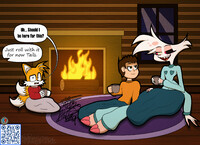 CJ, Angel Dust, and Tails by the Fireplace CJTHECHILLSONICFA