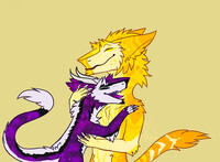 Nebula and Gus hugs
