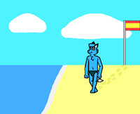Terry Walking on the Beach in Spain 8