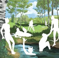 WIP - parody of Bazille's "Summer Scene"