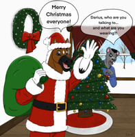 Darius Claus_Birthday Art trade with EJ Husky