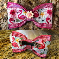 Gift - Flamingo -hot pink hair bow