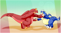 Big dragons brawl.