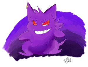 Shiny Gengar White Alternate by StudioFluff -- Fur Affinity [dot] net