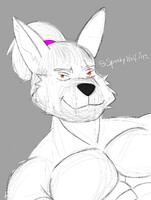 Sexy bust of a white wolf man 🐺😈