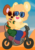 A 70's Action Lion rides a bike with Cosmin!