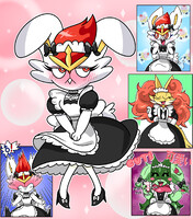 Hiiro (Cinderace) the cute crossdressing cafe maid!