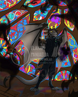 Shadows on the stained glass