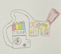 coloured pencil dinosaur