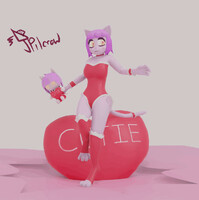 (GIF 3D Turntable) Valentines Cutie Cat 2026