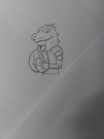 A lizard with a sword