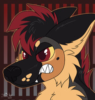 Punk German Shepherd - Flat Headshot