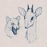 Animal portrait study sketch