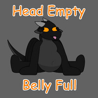 head empty, belly full [sticker]