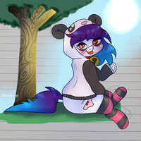 Digitalized - Pony with panda hoodie