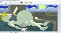 MSpaint. Sendo Sleeping In His Royal Quarters. Belly Gut.