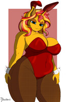 Sunset Shimmer (Red latex bunny costume)