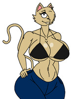 Topless Cat Girl