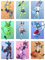 Swimsuit Shiny eeveelutions - ADOPTABLE SALE!