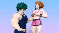 Deku and Ochako - Abstonished