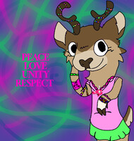 PLUR (D) (Peace love unity respect DEER.)