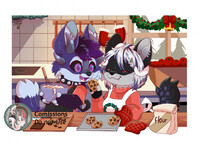 Chibi Couple Making Cookie