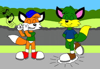 billy playing a flute and sid tap dancing