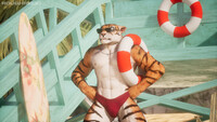 A lifeguard on the beach is ready to help