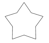 GRANDE estrela laranja: outline negro