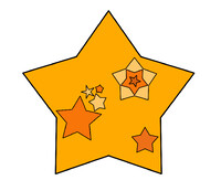 Formas-Estrela: com outline negro