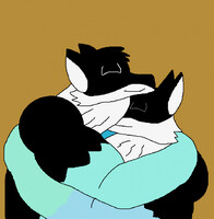 Davey and his father hugged each other