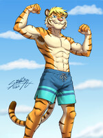 Thaddeus Edgerton flexing!