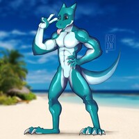 [gift] Shiny lizard on the beach
