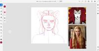 Sketch of Cersei Lannister as a lioness