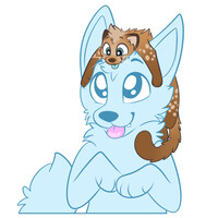 *jumps and lays on you* >:P - Pulex/Crumb Sticker Comm #1