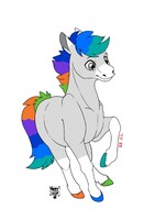 $3 Gray , White and Inverted Rainbow Horse Adopt (OPEN)
