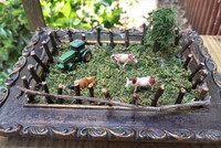 A tiny framed farm