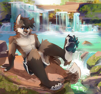 Just taking it easy by the falls.