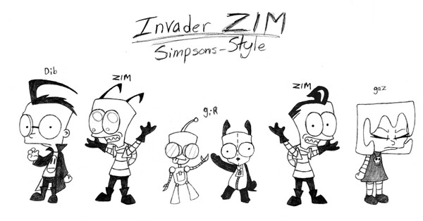 invader zim character drawings