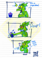 This dragon needs a freakin' cupcake so delicious that he...