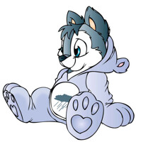 Loupy as grumpy bear