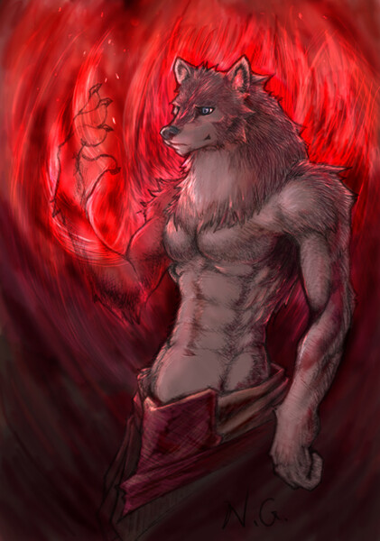 Fire wolf by LunnaHowell -- Fur Affinity [dot] net