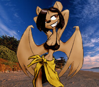 August=Goldie at the beach ;)