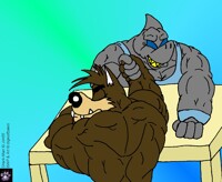 Request: armwrestle by bigwolfpaws