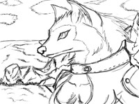 waiting in the beach (sketch ink version)