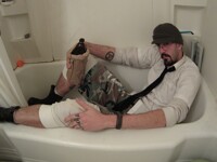 Drunk Hyena in a bath tub.