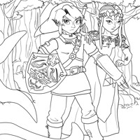 Link and Zelda Sketch 3